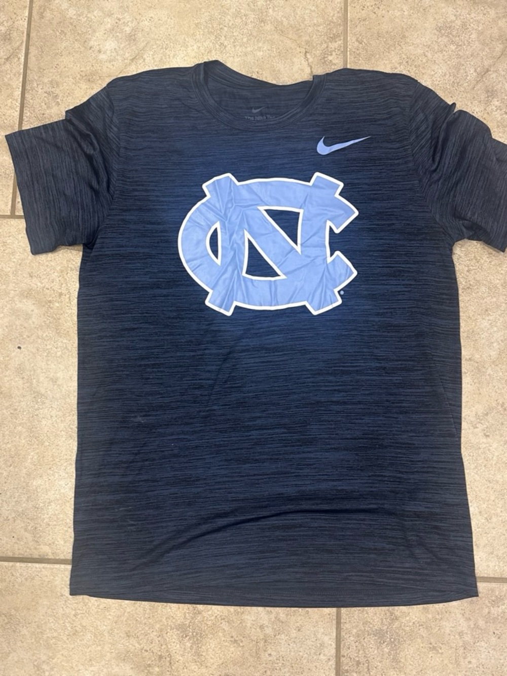 Nike Men's Navy Heather T-Shirt with Carolina Blue UNC Logo